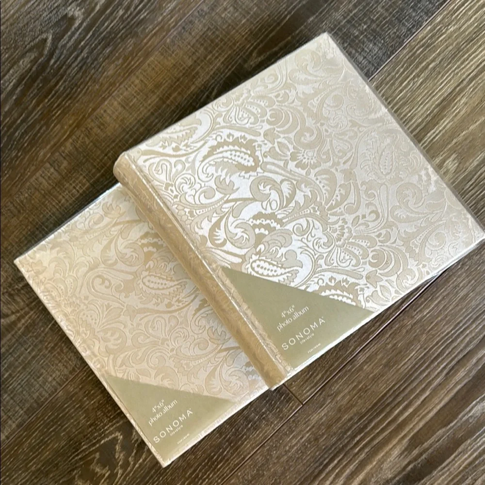 Sonoma Home Cream Paisley Photo Album - Set of 2